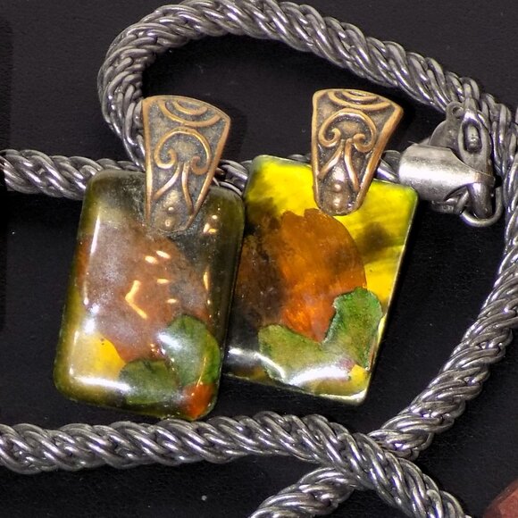 New Lot 4 Chico's Necklace & Earrings Bundle.  Boho Statement Earth-Tones - Picture 9 of 13